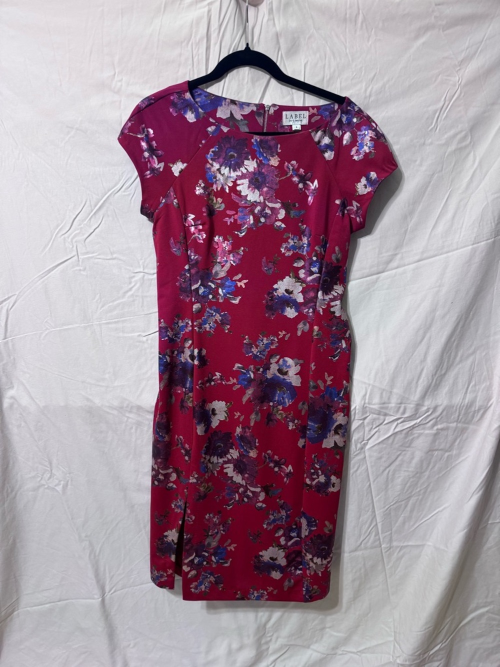 Fuchsia Floral Midi Sheath Dress